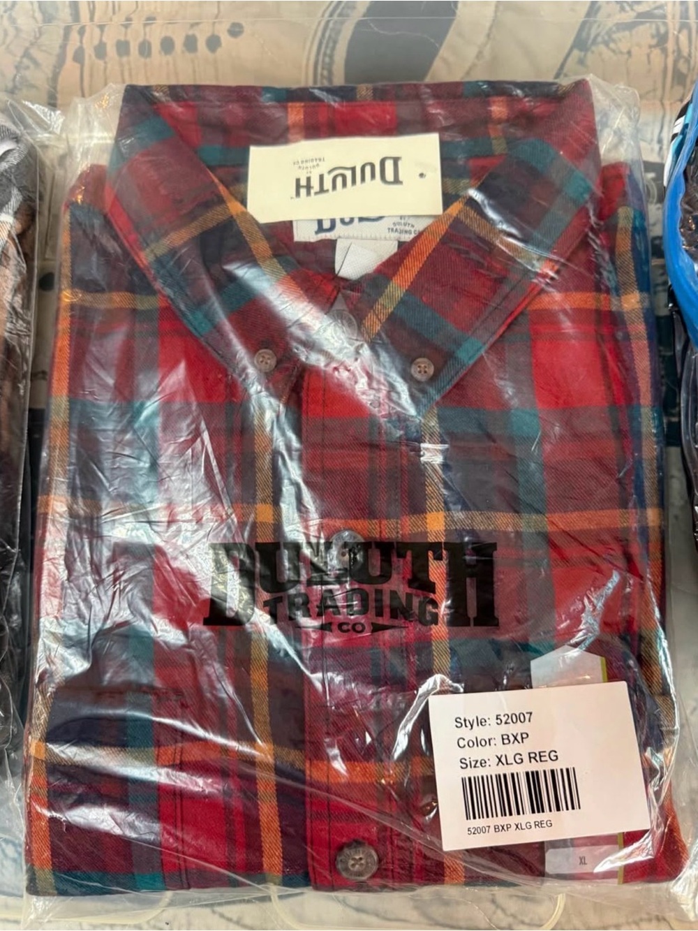 Duluth Trading Co Red Plaid Button-Down Shirt
